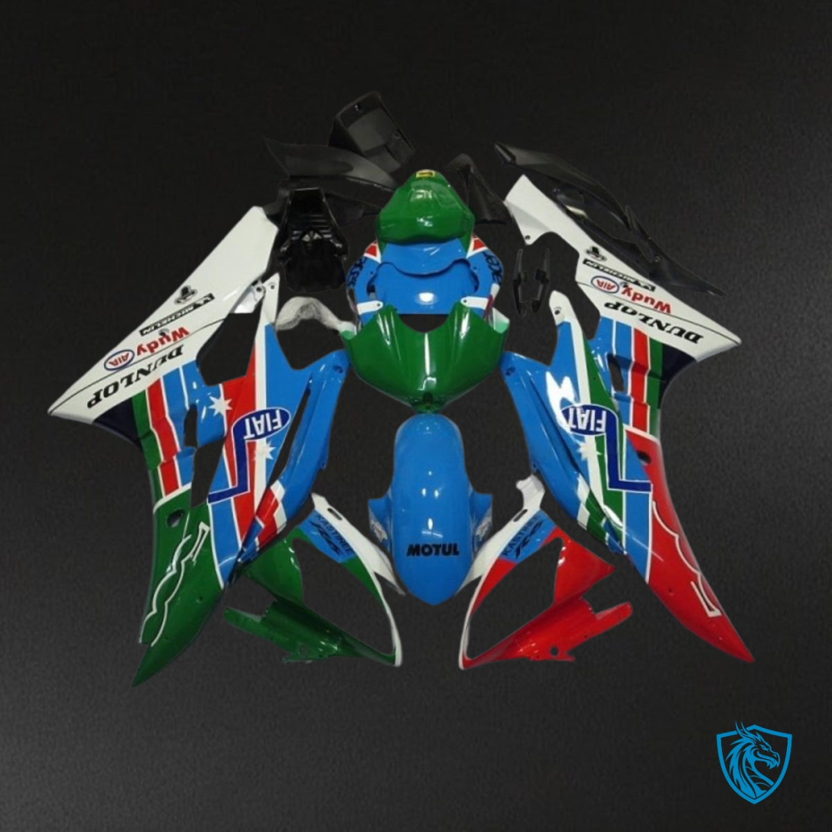 Yamaha YZF R6 (2006-2007) White, Green, Red & Blue - MERGEment Motorcycle Fairings Kit