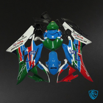Yamaha YZF R6 (2006-2007) White, Green, Red & Blue - MERGEment Motorcycle Fairings Kit