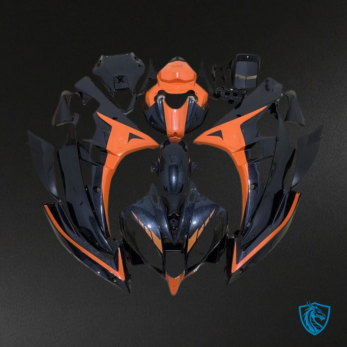 Yamaha YZF R6 (2006-2007) Black & Orange Fairings Kit | ABS Bodywork