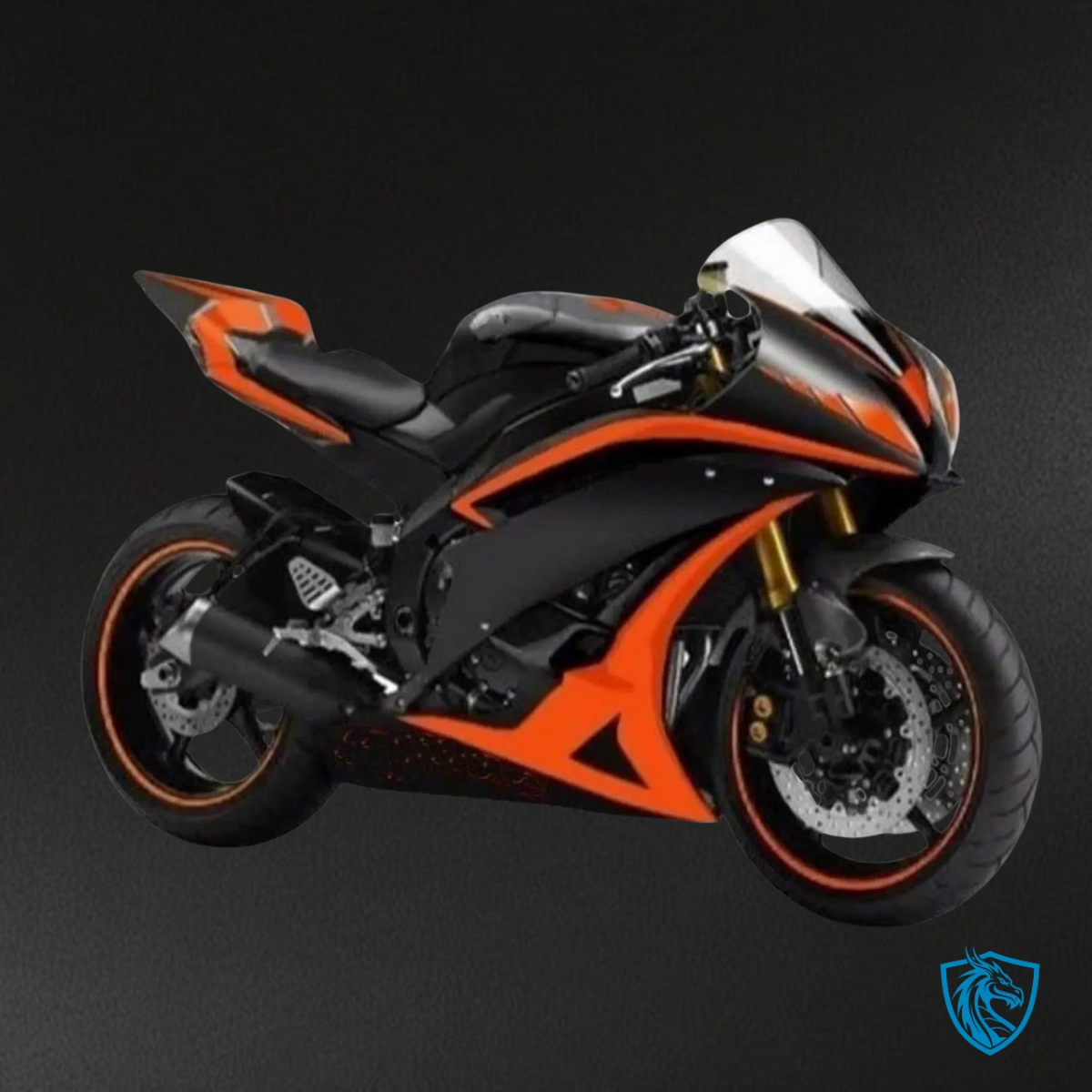 Yamaha YZF R6 (2006-2007) Black & Orange Fairings Kit | ABS Bodywork