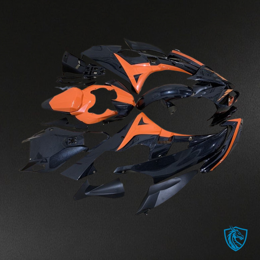 Yamaha YZF R6 (2006-2007) Black & Orange Fairings Kit | ABS Bodywork