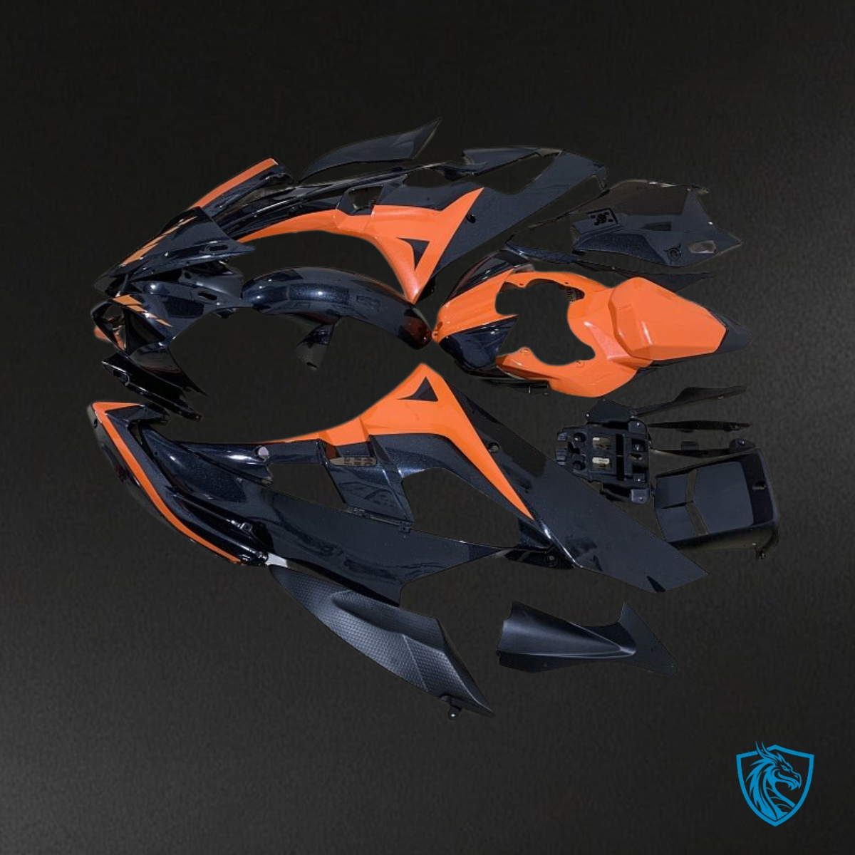 Yamaha YZF R6 (2006-2007) Black & Orange Fairings Kit | ABS Bodywork