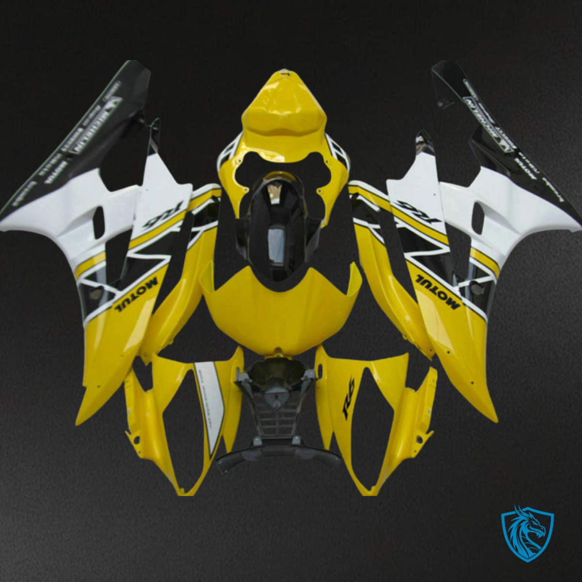 Yamaha YZF R6 (2006-2007) White, Black & Yellow - Custom ABS Fairing Kit