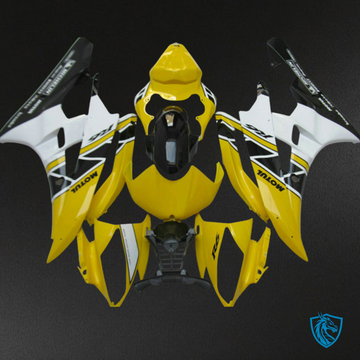 Yamaha YZF R6 (2006-2007) White, Black & Yellow - Custom ABS Fairing Kit