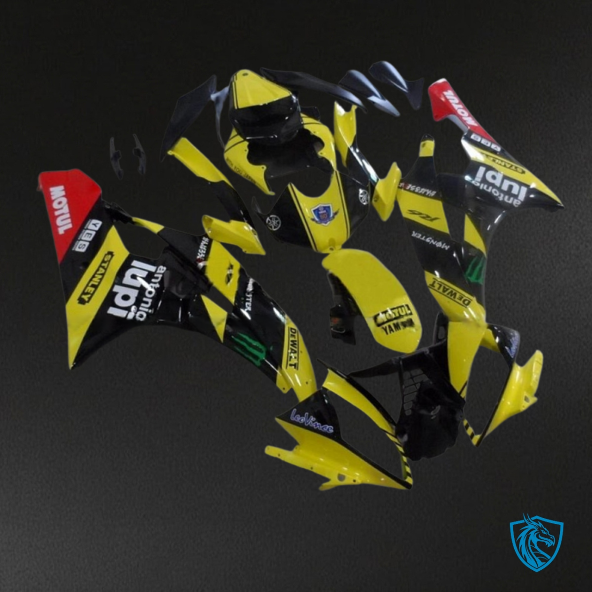 Yamaha YZF R6 (2006-2007) Yellow & Black with White Logo - MERGEment Motorcycle Fairings Kit