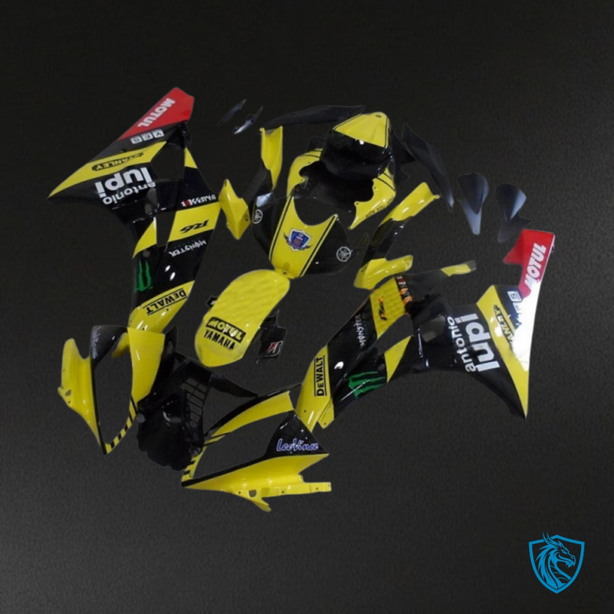 Yamaha YZF R6 (2006-2007) Yellow & Black with White Logo - MERGEment Motorcycle Fairings Kit