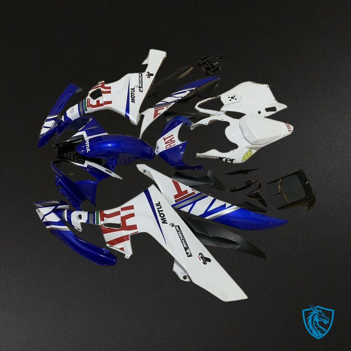 Yamaha YZF R6 (2006-2007) White & Blue Fiat Fairings Kit | ABS Bodywork
