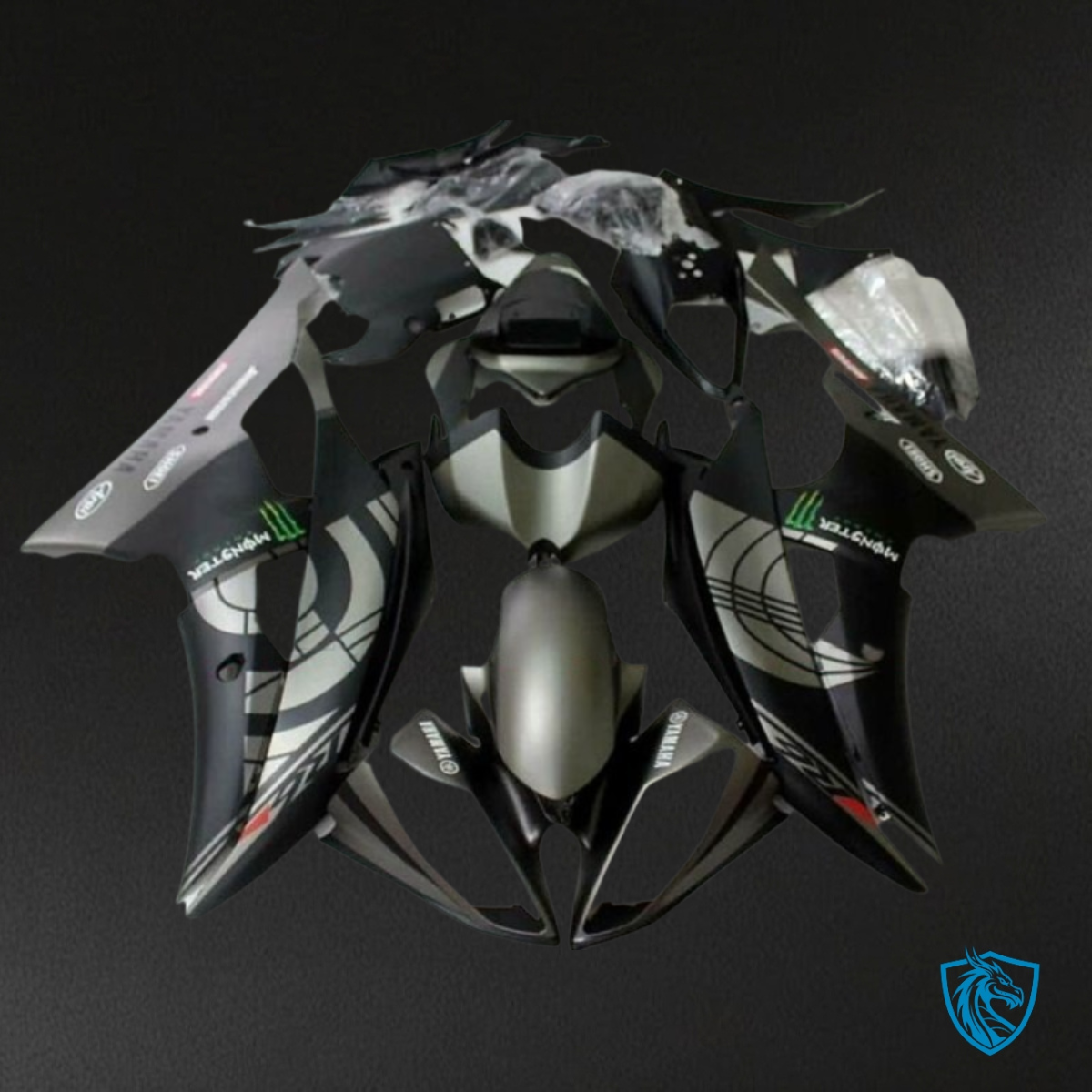Yamaha YZF R6 (2008-2016) Black & Gray Fairings Kit | ABS Bodywork