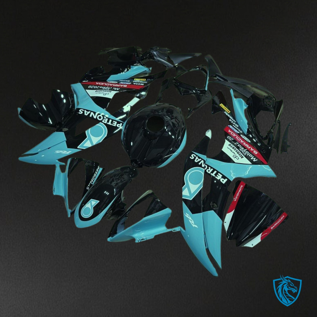 Yamaha YZF R6 (2008-2016) Black & Light Blue Petronas Fairing Kit - Aftermarket ABS Bodywork
