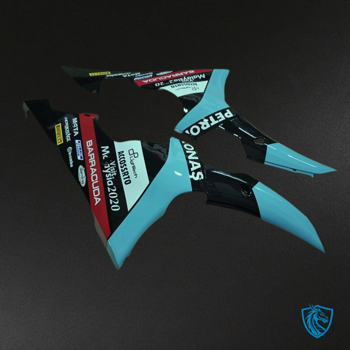 Yamaha YZF R6 (2008-2016) Black & Light Blue Petronas Fairing Kit - Aftermarket ABS Bodywork