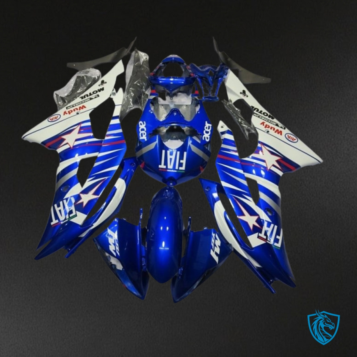 Yamaha YZF R6 (2008-2016) Blue & White FIAT Fairing Kit | ABS Bodywork