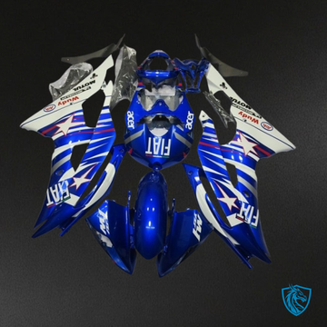 Yamaha YZF R6 (2008-2016) Blue & White FIAT Fairing Kit | ABS Bodywork