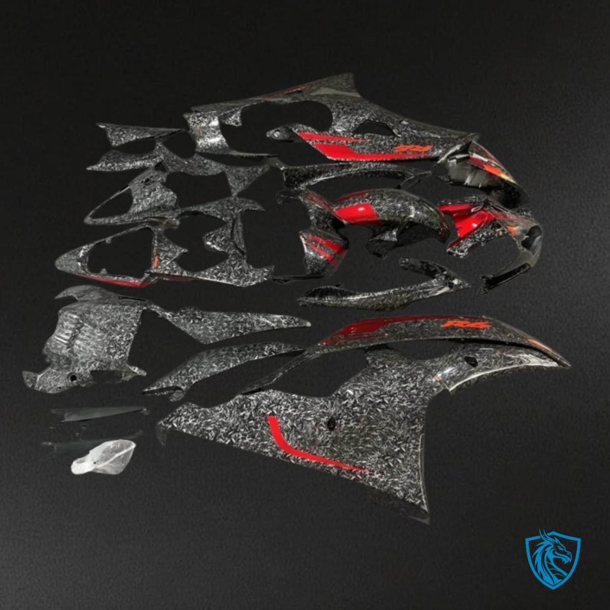 Yamaha YZF R6 (2008-2016) Black & Red Carbon Fiber Fairing Kit - Aftermarket ABS Bodywork
