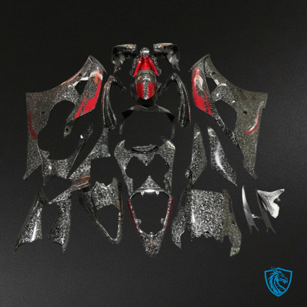 Yamaha YZF R6 (2008-2016) Black & Red Carbon Fiber Fairing Kit - Aftermarket ABS Bodywork