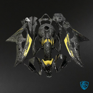 Yamaha YZF R6 (2008-2016) Yellow & Black Carbon Fabric Fairing Kit - Aftermarket ABS Bodywork