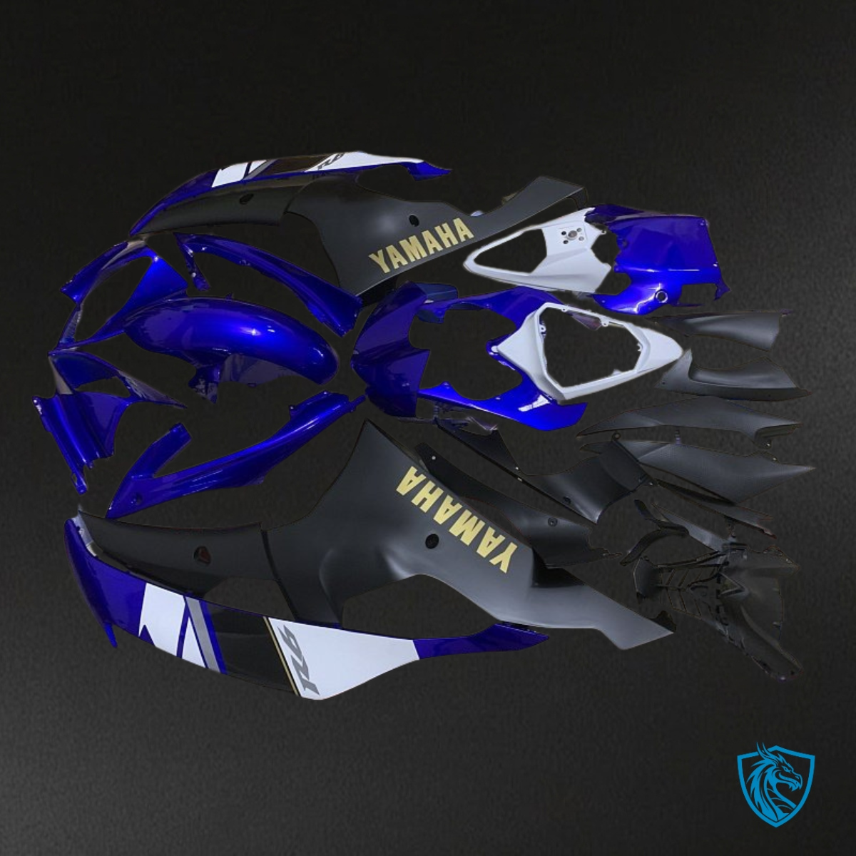 Yamaha YZF R6 (2008-2016) Black & Blue Fairing Kit - Aftermarket ABS Bodywork