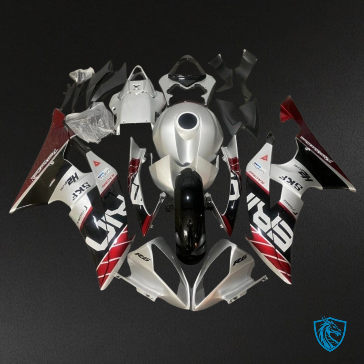 Yamaha YZF R6 (2008-2016) Black, Gray & Red - MERGEment Motorcycle Fairings Kit