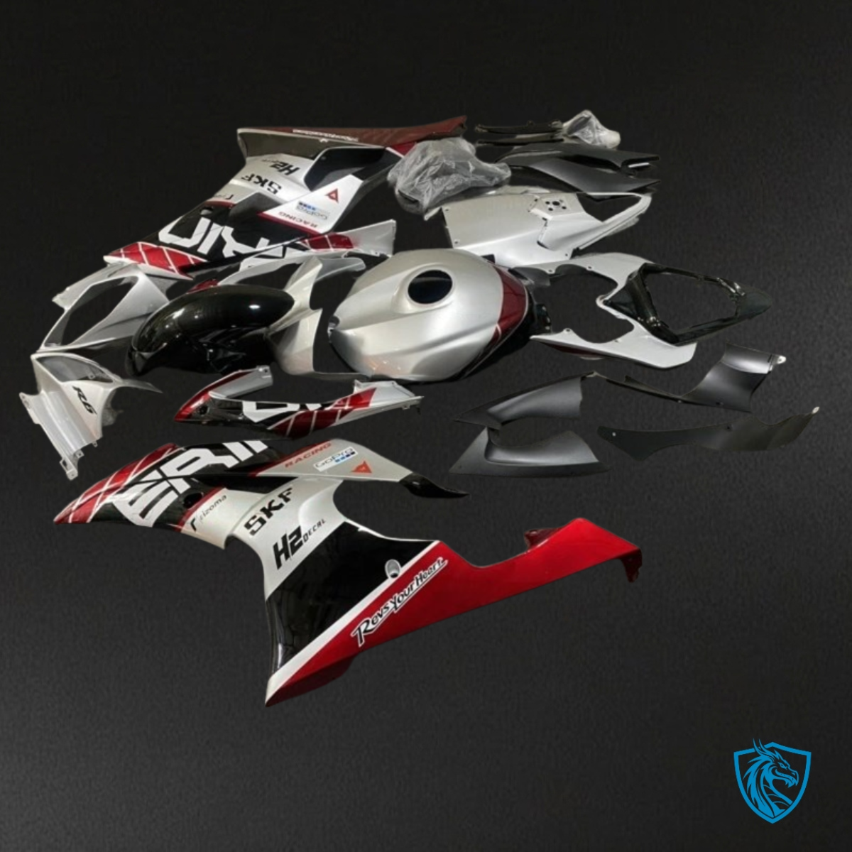 Yamaha YZF R6 (2008-2016) Black, Gray & Red - MERGEment Motorcycle Fairings Kit