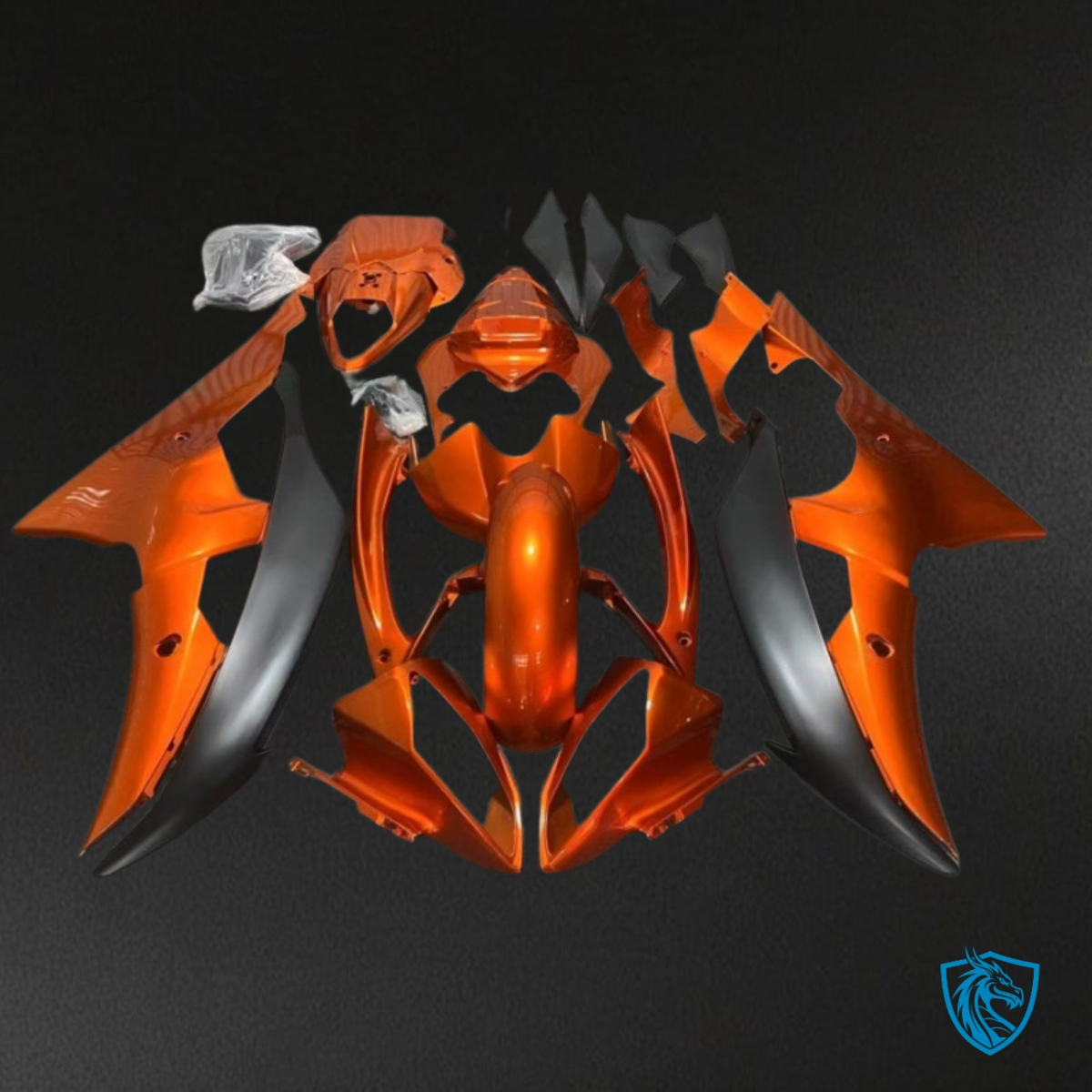 Yamaha YZF R6 (2008-2016) Orange & Black Fairing Kit - Aftermarket ABS Bodywork