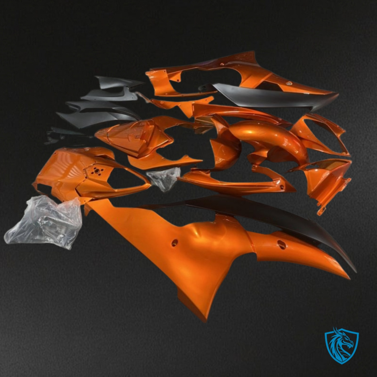 Yamaha YZF R6 (2008-2016) Orange & Black Fairing Kit - Aftermarket ABS Bodywork