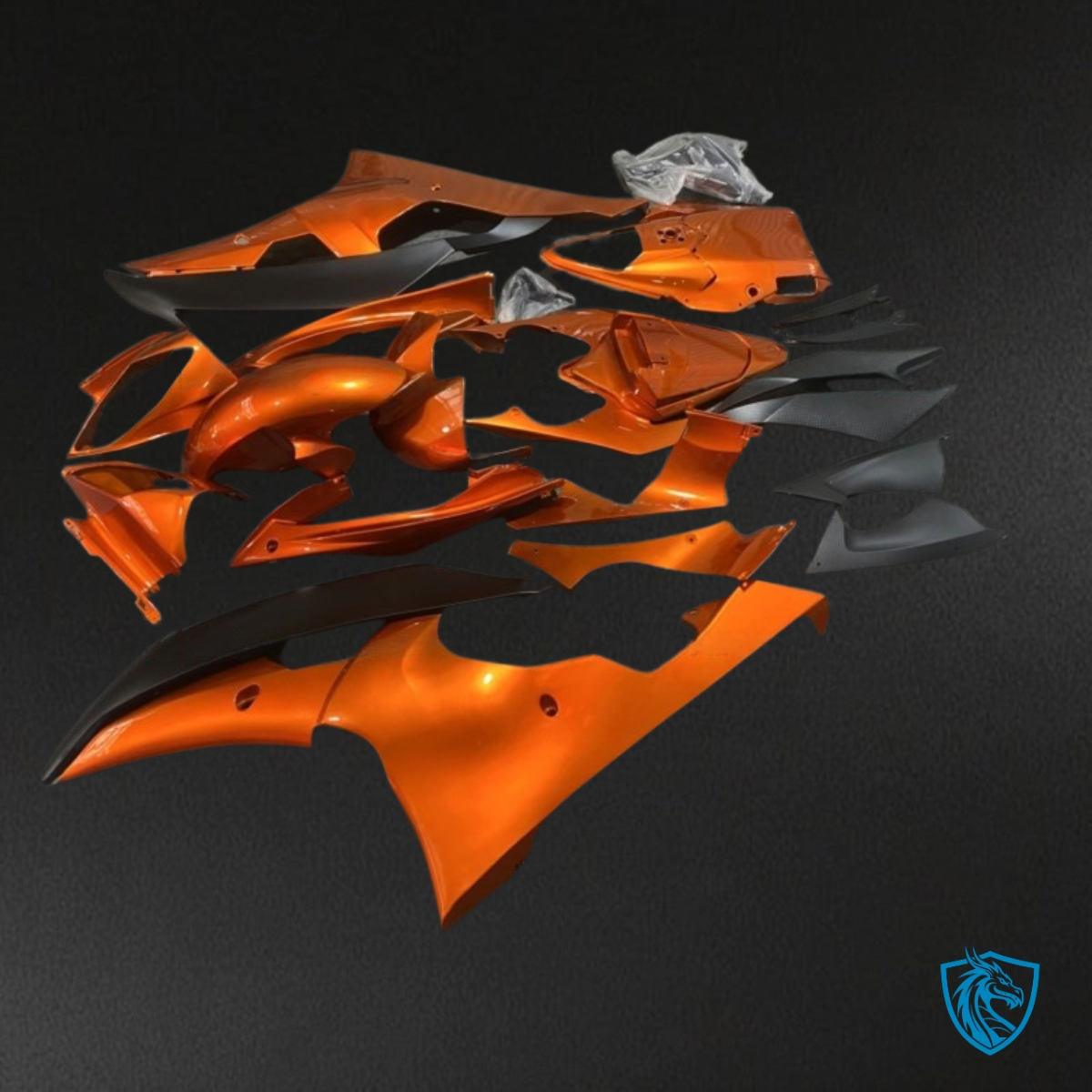 Yamaha YZF R6 (2008-2016) Orange & Black Fairing Kit - Aftermarket ABS Bodywork