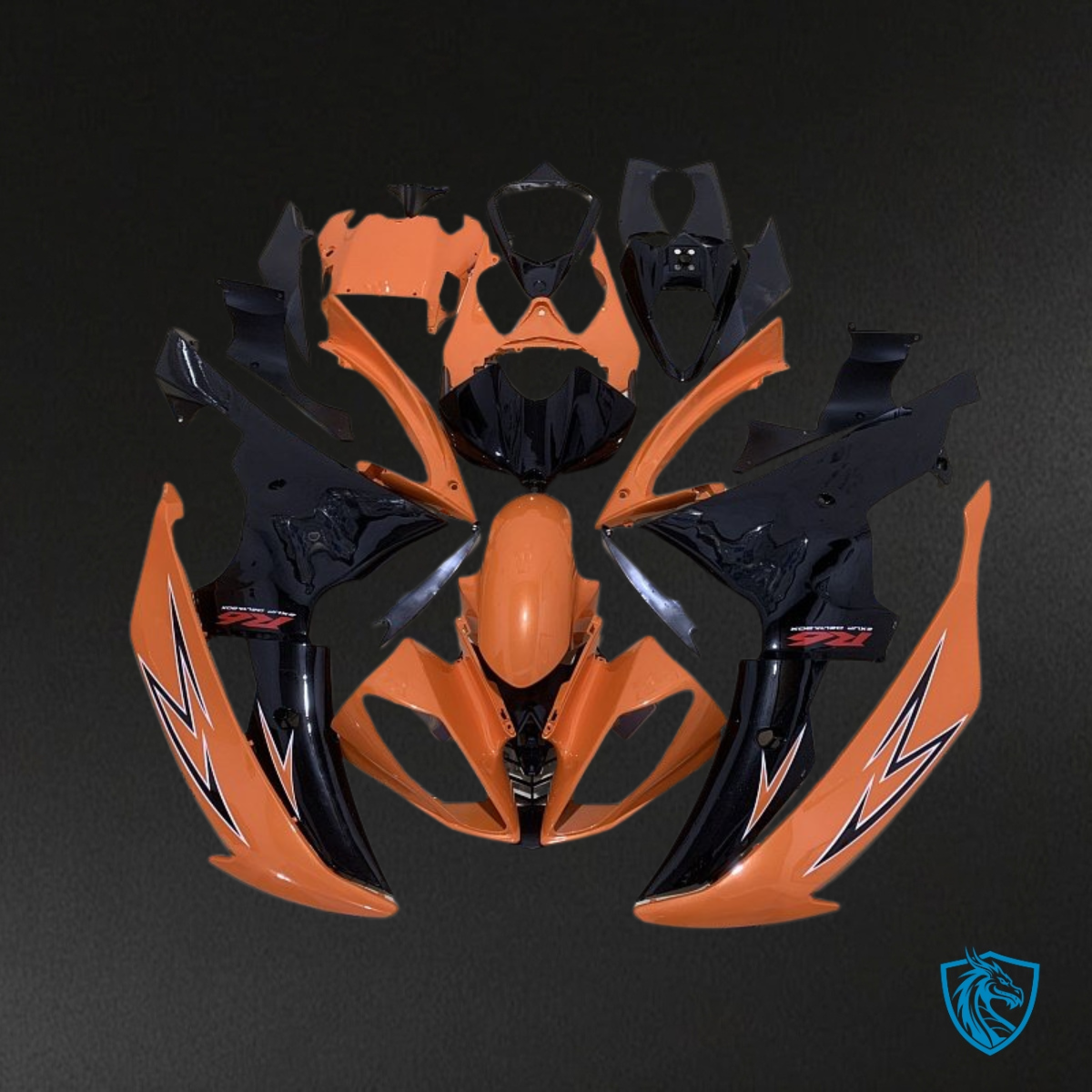 Yamaha YZF R6 (2008-2016) Black & Orange - MERGEment Motorcycle Fairings Kit