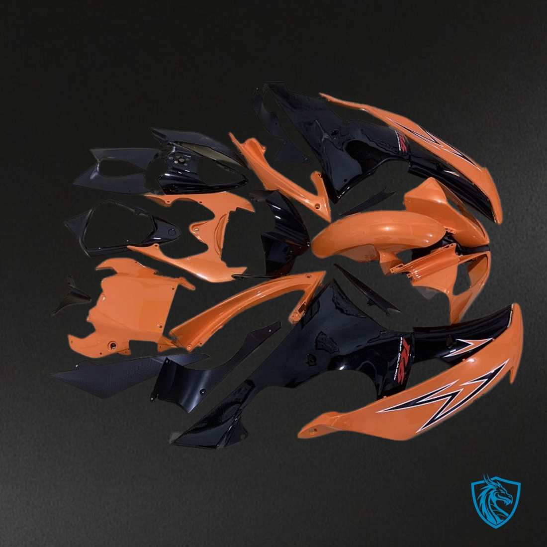 Yamaha YZF R6 (2008-2016) Black & Orange - MERGEment Motorcycle Fairings Kit