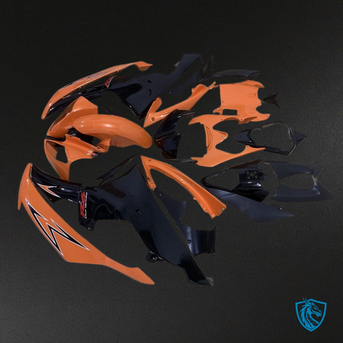 Yamaha YZF R6 (2008-2016) Black & Orange - MERGEment Motorcycle Fairings Kit
