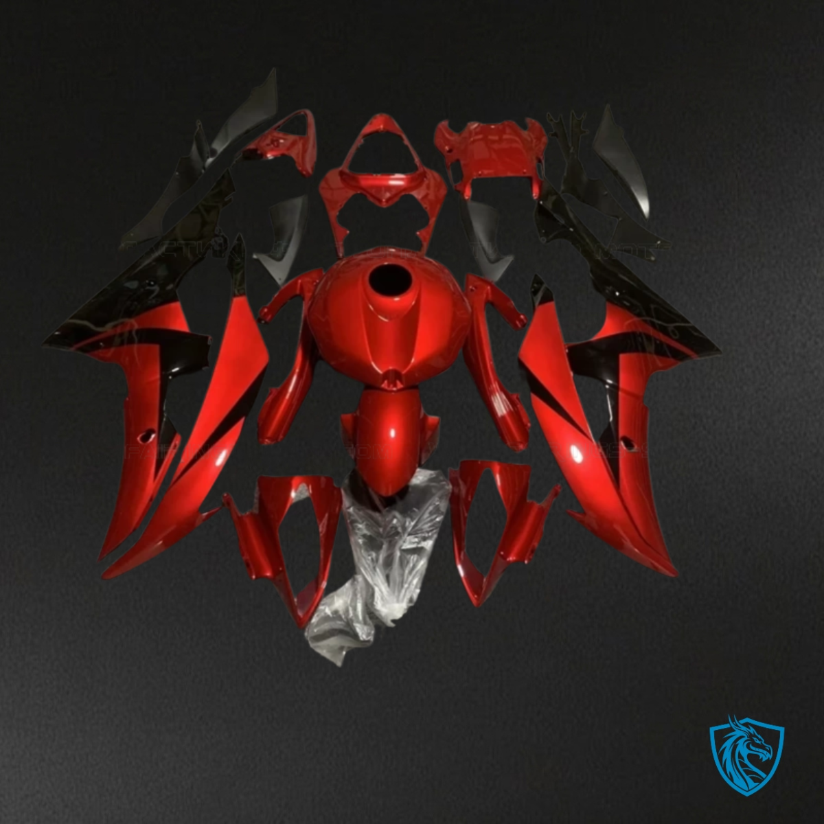 Yamaha YZF R6 (2008-2016) Black & Red Gloss - Custom ABS Fairing Kit