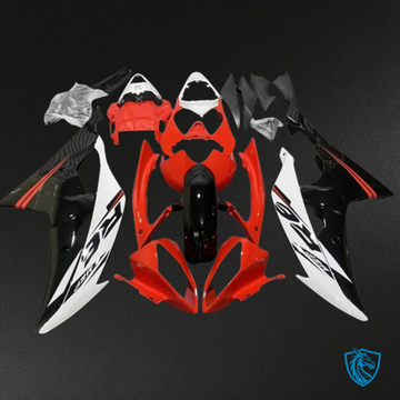 Yamaha YZF R6 (2008-2016) Red, Black & White Gloss - Custom ABS Fairing Kit