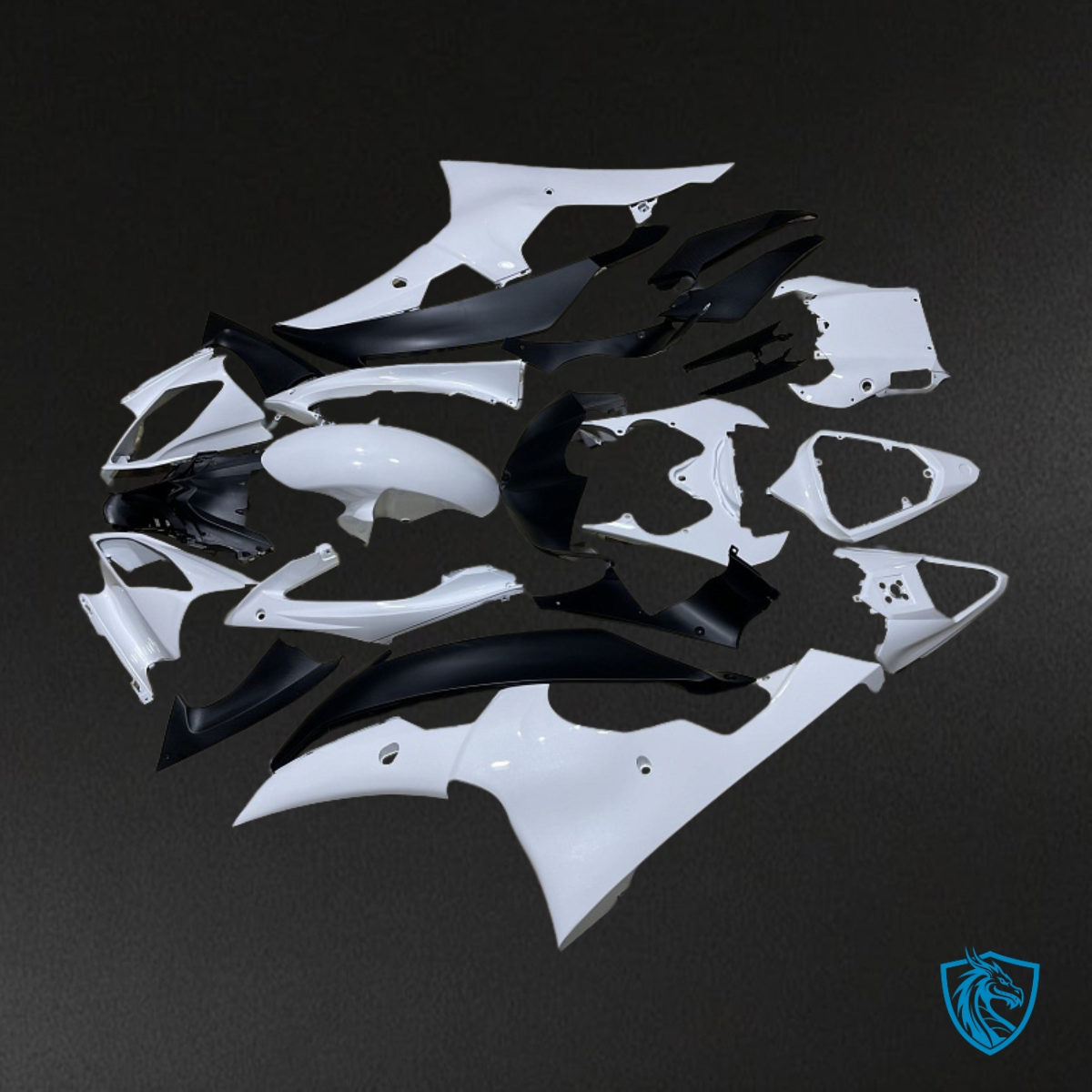 Yamaha YZF R6 (2008-2016) Black & White Fairing Kit - Aftermarket ABS Bodywork