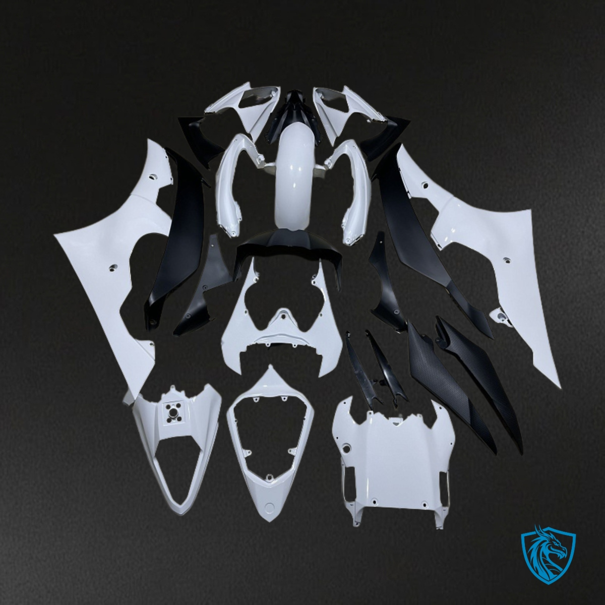 Yamaha YZF R6 (2008-2016) Black & White Fairing Kit - Aftermarket ABS Bodywork