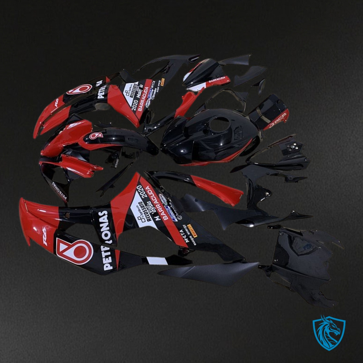 Yamaha YZF R6 (2008-2016) Black, Gloss Red & White Fairing Kit - Aftermarket ABS Bodywork