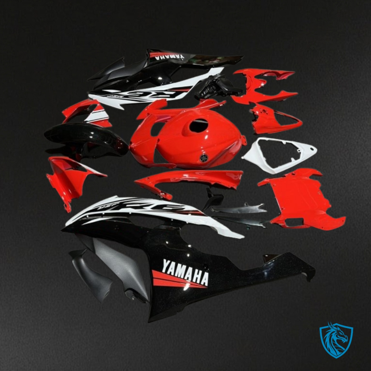 Yamaha YZF R6 (2008-2016) Red, Black & White Fairing Kit - Aftermarket ABS Bodywork