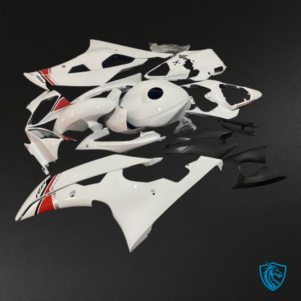 Yamaha YZF R6 (2008-2016) Gloss White & Red - MERGEment Motorcycle Fairings Kit