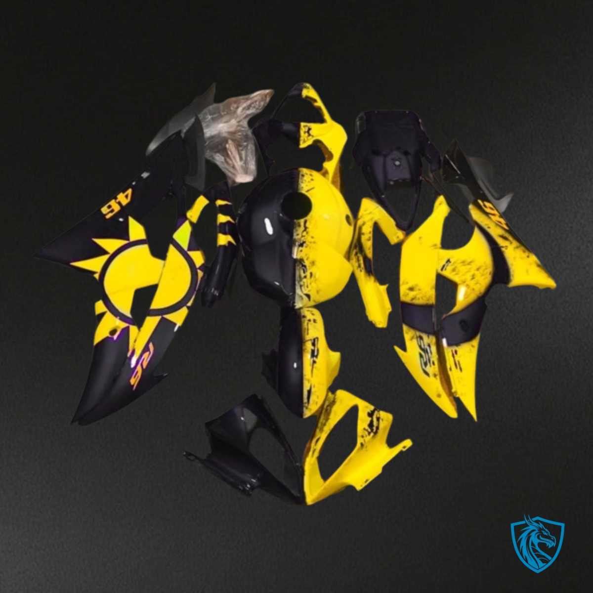 Yamaha YZF R6 (2008-2016) Black & Yellow Fairing Kit - Aftermarket ABS Bodywork