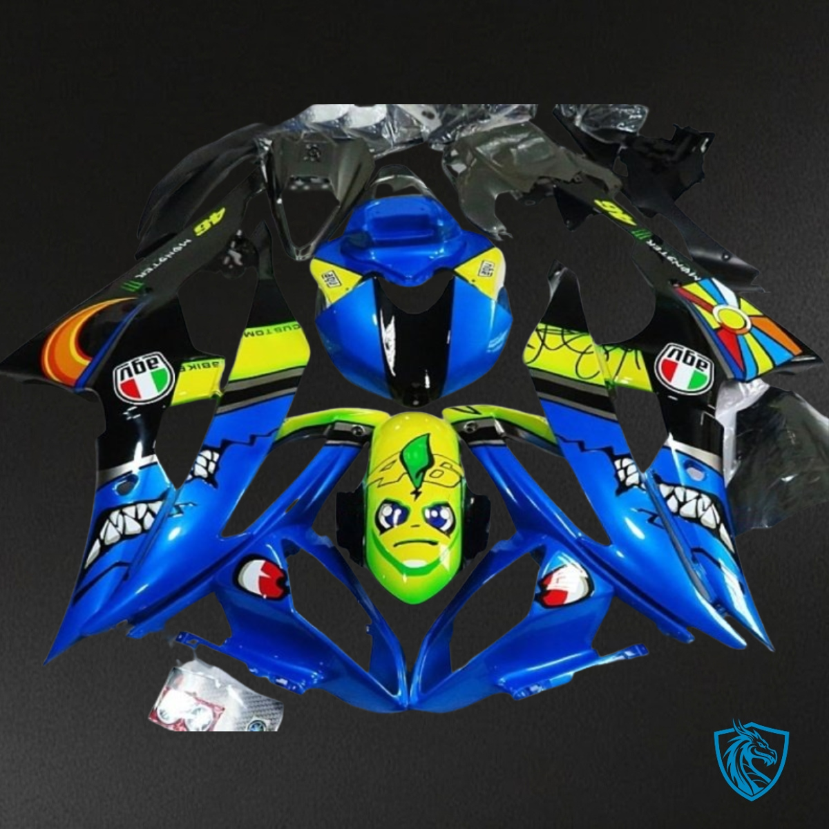 Yamaha YZF R6 (2008-2016) Blue & Yellow Shark Fairing Kit - Aftermarket ABS Bodywork