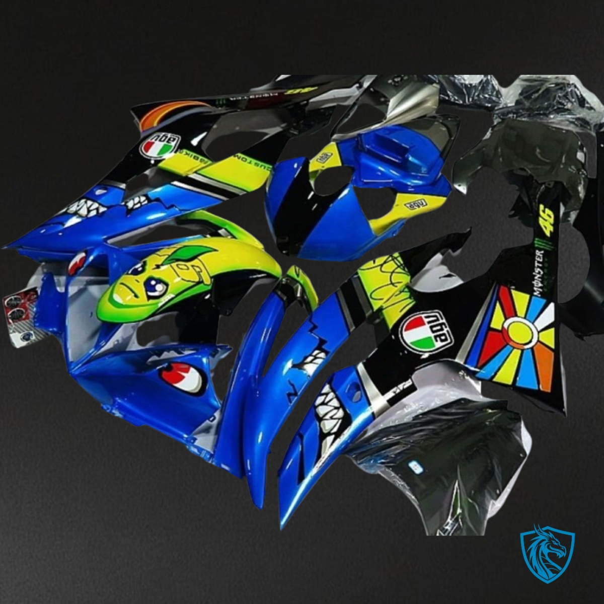 Yamaha YZF R6 (2008-2016) Blue & Yellow Shark Fairing Kit - Aftermarket ABS Bodywork