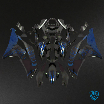 Yamaha YZF R6 (2008-2016) Blue & Black Flame - Custom ABS Fairing Kit