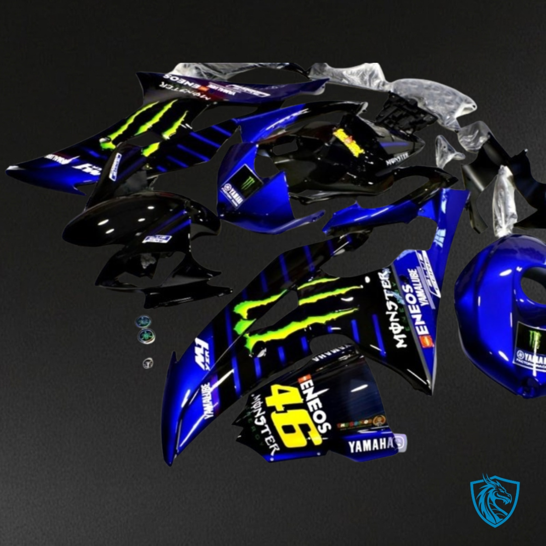 Yamaha YZF R6 (2008-2016) Blue, Green & Black Monster Fairing Kit | ABS Bodywork