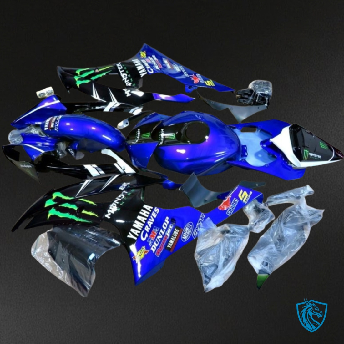 Yamaha YZF R6 (2008-2016) Blue & Black Monster Fairings Kit | ABS Bodywork