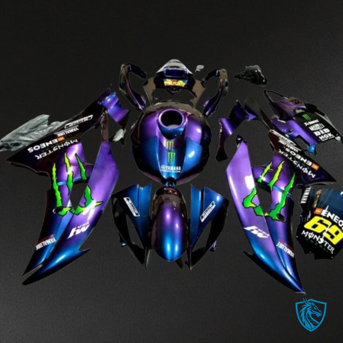 Yamaha YZF R6 (2008-2016) Blue, Purple & Black Fairing Kit - Aftermarket ABS Bodywork
