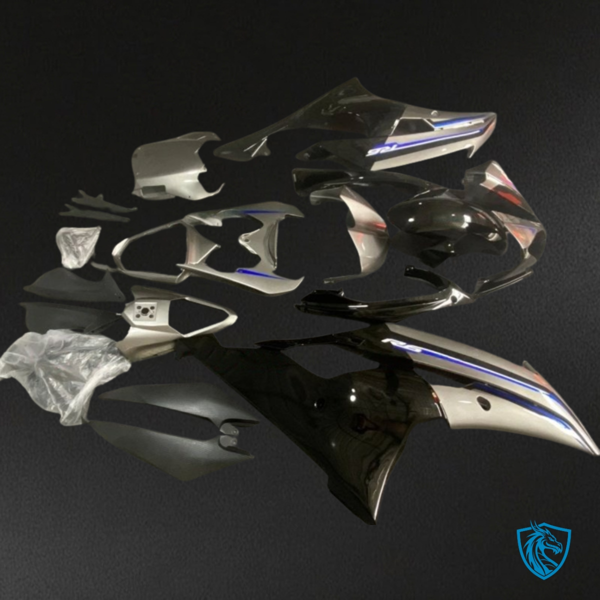 Yamaha YZF R6 (2008-2016) Black, Gray & Blue - Custom ABS Fairing Kit