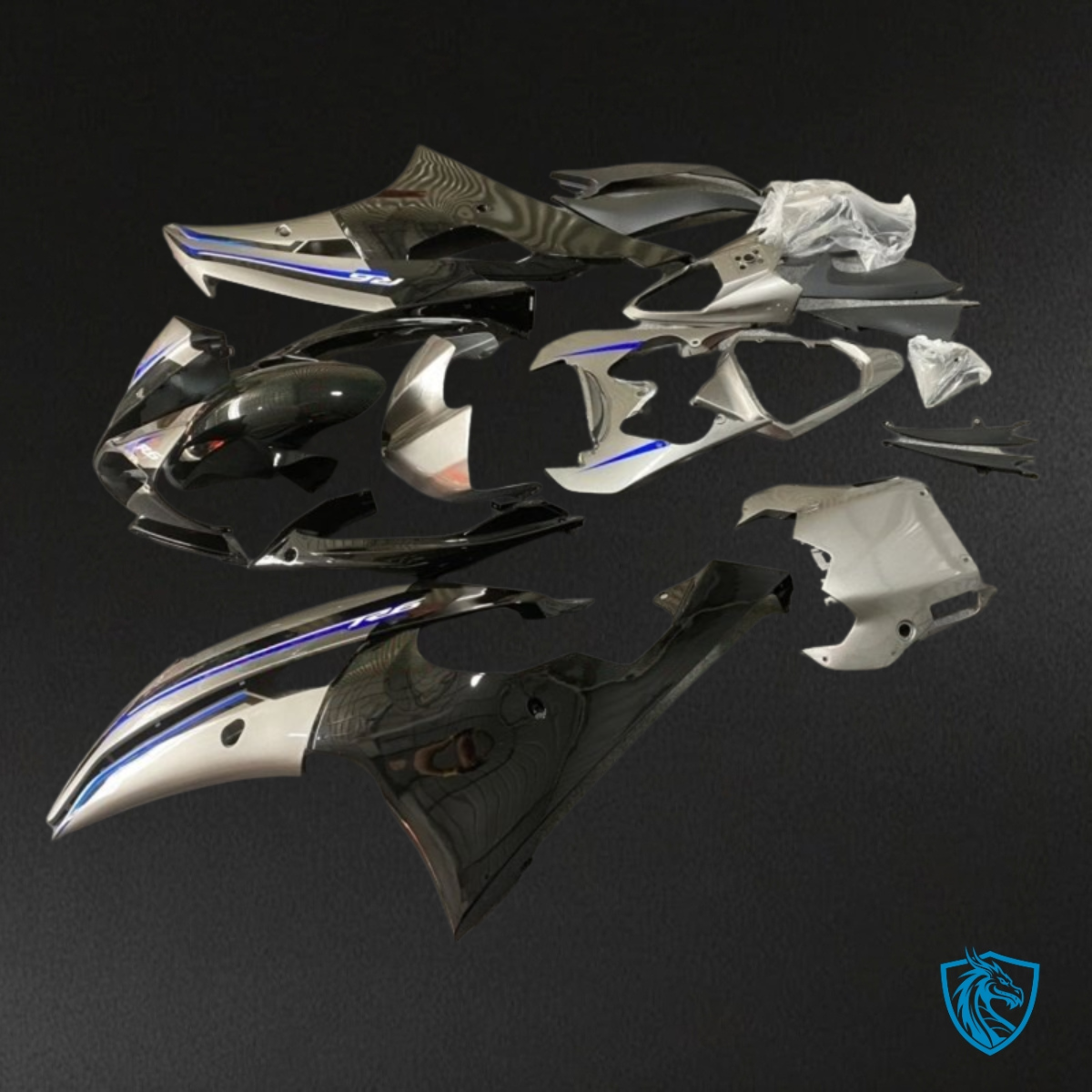 Yamaha YZF R6 (2008-2016) Black, Gray & Blue - Custom ABS Fairing Kit