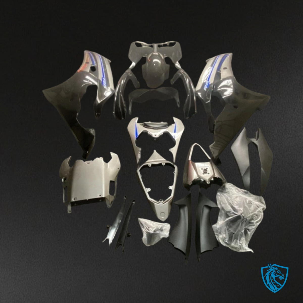 Yamaha YZF R6 (2008-2016) Black, Gray & Blue - Custom ABS Fairing Kit
