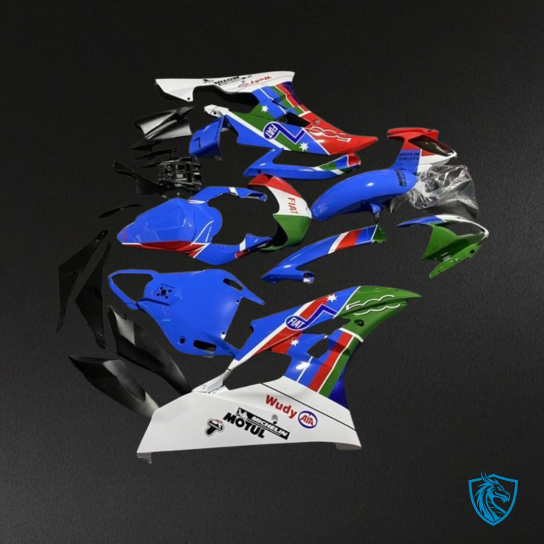 Yamaha YZF R6 (2008-2016) Blue, Red & Green - MERGEment Motorcycle Fairings Kit