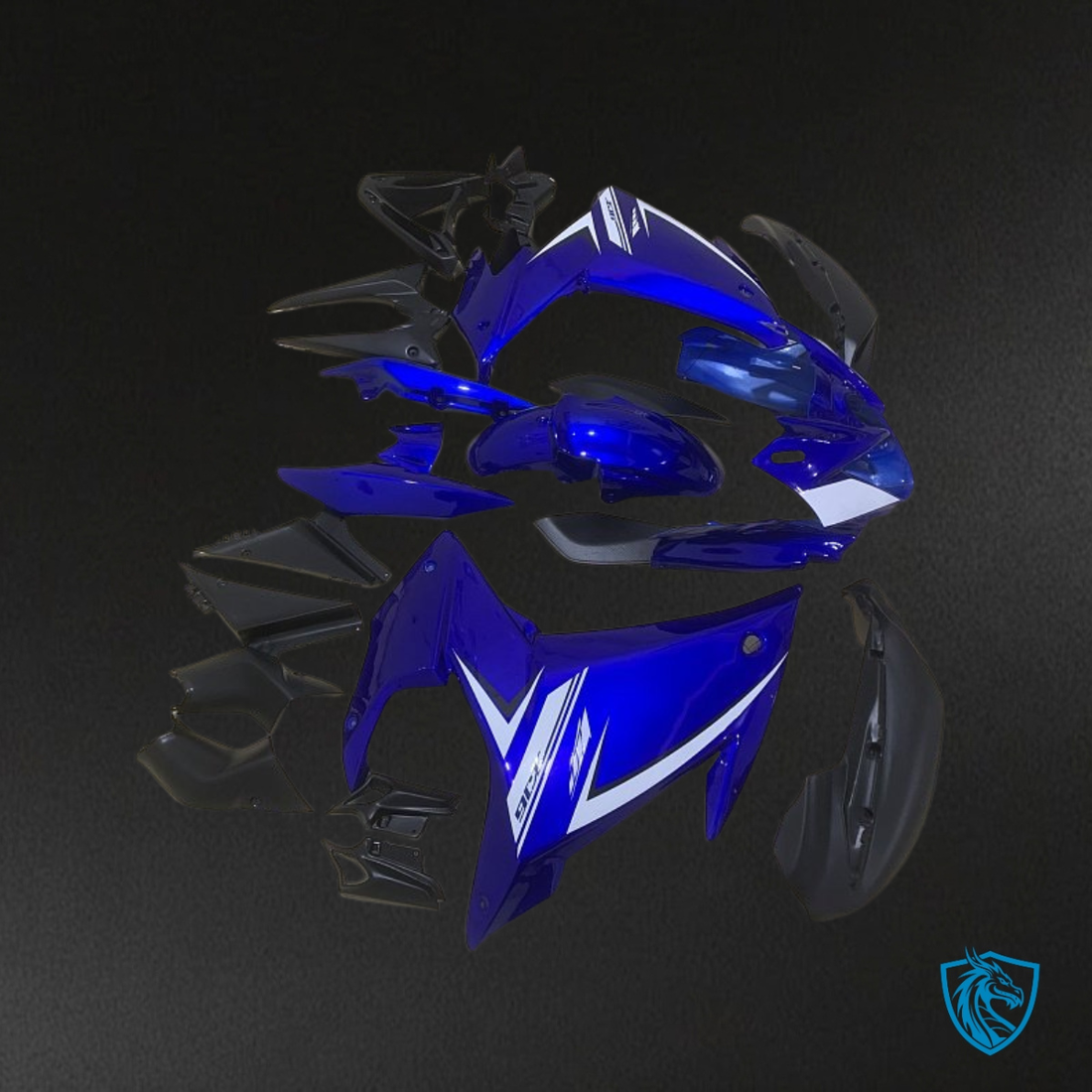 Yamaha YZF R6 (2008-2016) Blue, White & Black - Custom ABS Fairing Kit