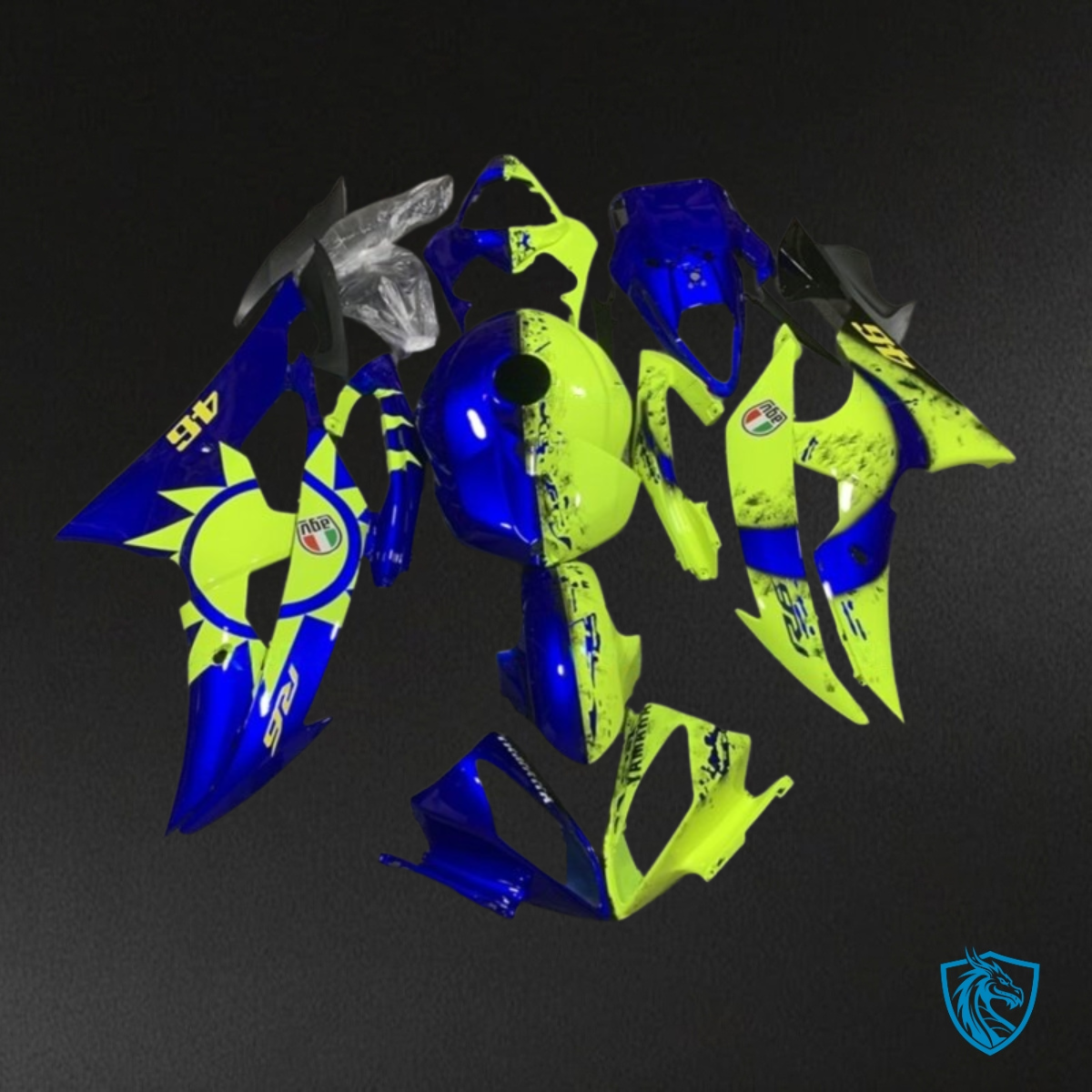 Yamaha YZF R6 (2008-2016) Blue & Yellow - Custom ABS Fairing Kit