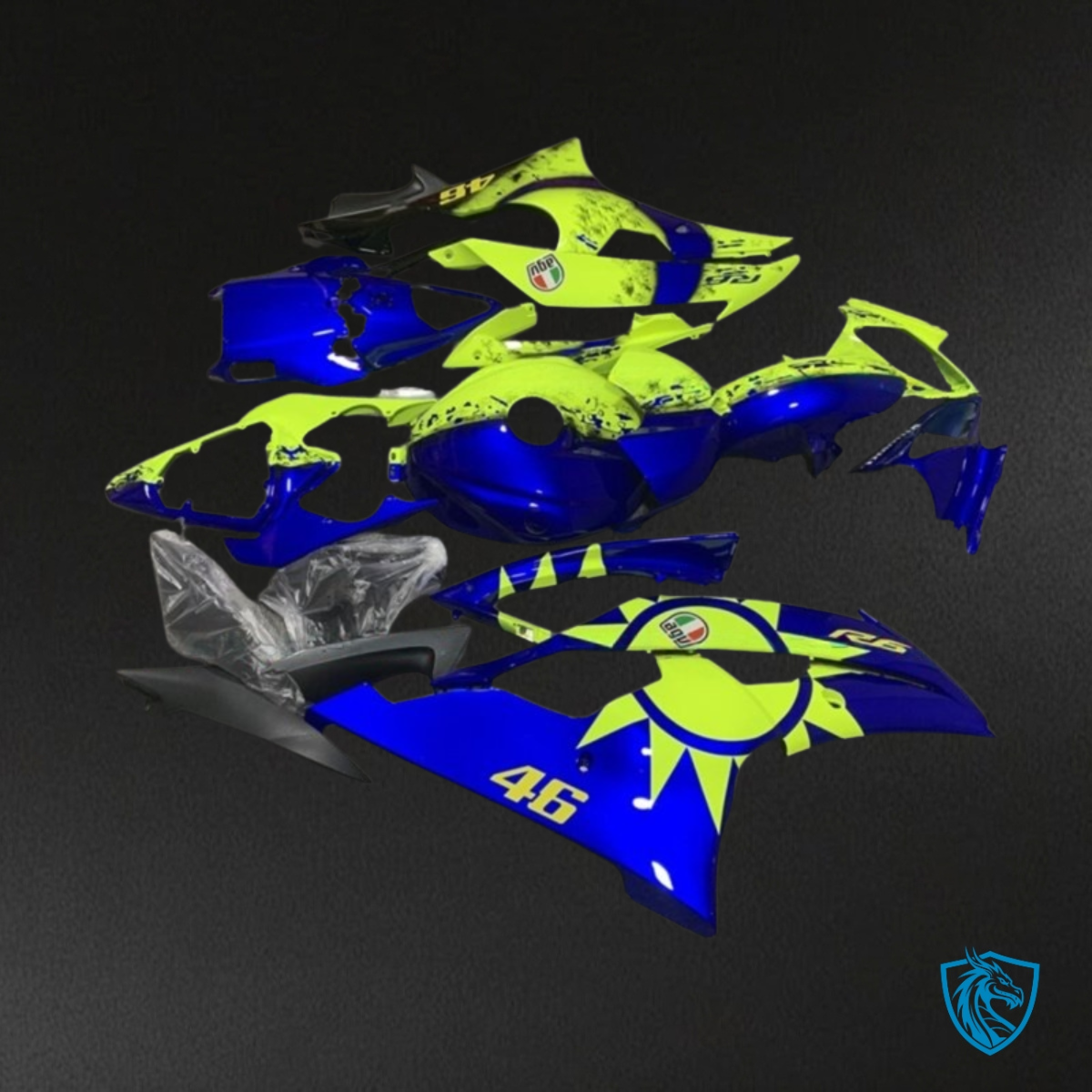 Yamaha YZF R6 (2008-2016) Blue & Yellow - Custom ABS Fairing Kit