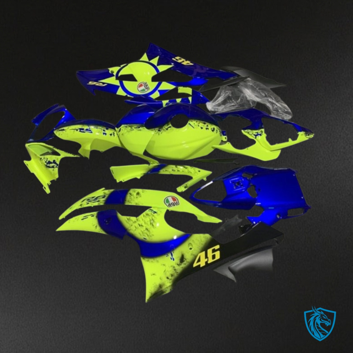 Yamaha YZF R6 (2008-2016) Blue & Yellow - Custom ABS Fairing Kit